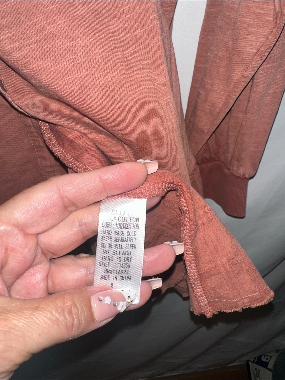 easel Washed Rust Button-Front Tunic Shirt - Picture 7 of 8